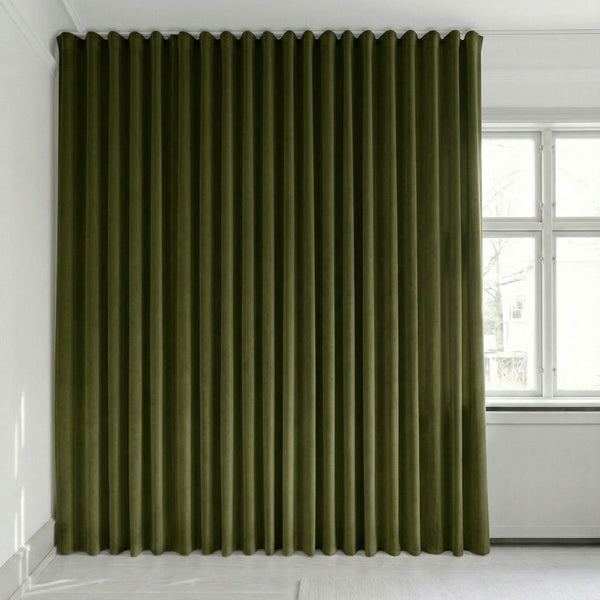 Veloursvorhang nach Maß – Bris - Olive Drab - C2611