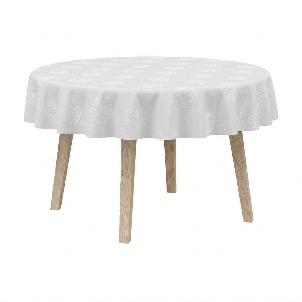Runde Tischdecke aus Damast