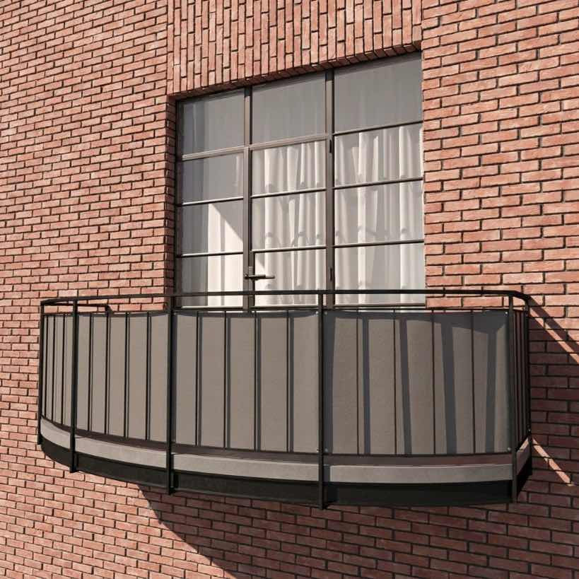 Balkonbespannung aus Sunproof-Olefin