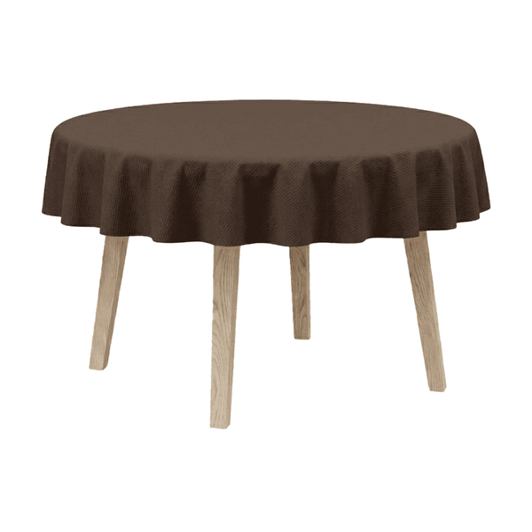 Runde Tischdecke aus Baumwollmischgewebe - Brown - D1036´
