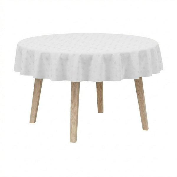 Runde Tischdecke aus ägyptischem Damast - White - D1050'