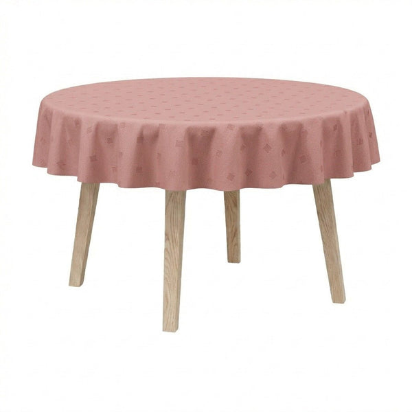 Runde Tischdecke aus ägyptischem Damast - Grimpy pink - D1051'
