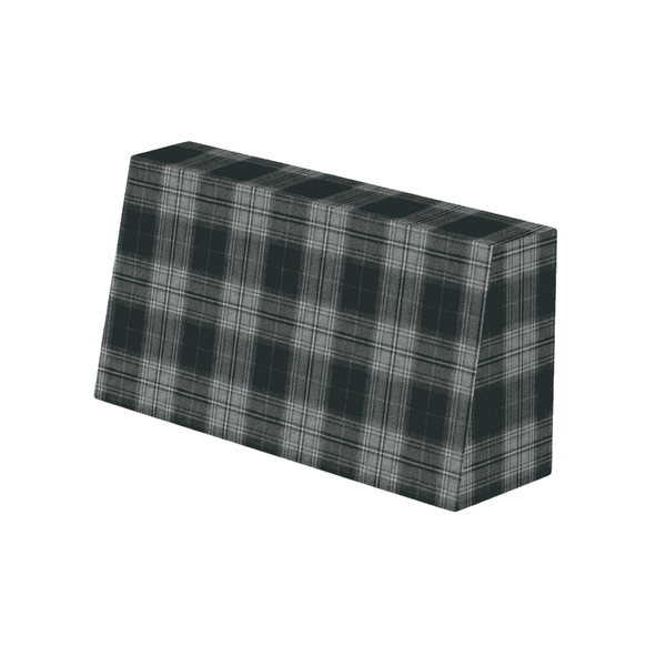 Schräges Rückenkissen nach Maß aus gemusterter Wolle - Obsidian - S7211.